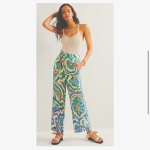 New Maeve Anthropologie Women’s Rhiannon Satin Cropped Flare Pants